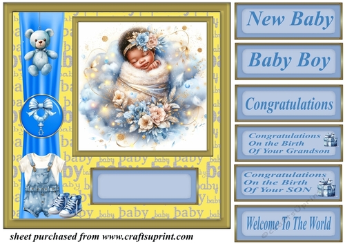 Ethnic New baby boy card front 10