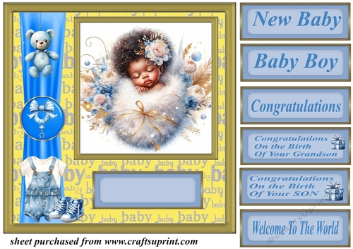 Ethnic New baby boy card front 11