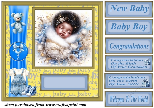 Ethnic New baby boy card front 12