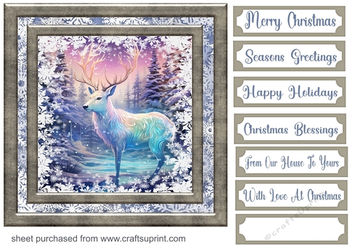 White Christmas forest animals card front 21