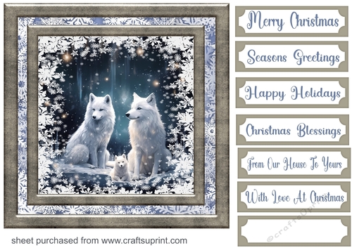 White Christmas forest animals card front 23