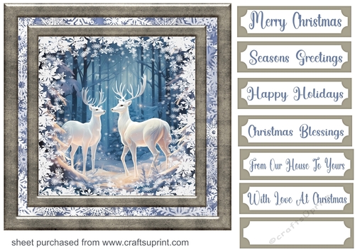 White Christmas forest animals card front 25