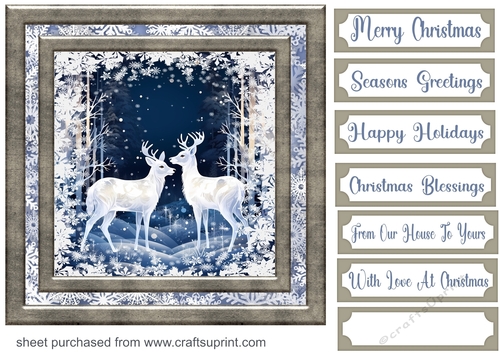 White Christmas forest animals card front 26