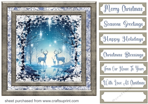 White Christmas forest animals card front 27