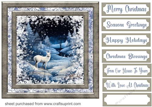 White Christmas forest animals card front 28