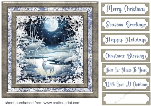 White Christmas forest animals card front 29