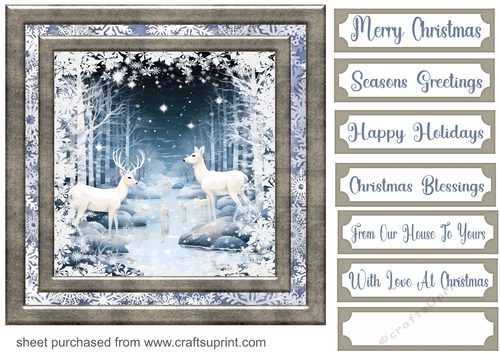 White Christmas forest animals card front 30