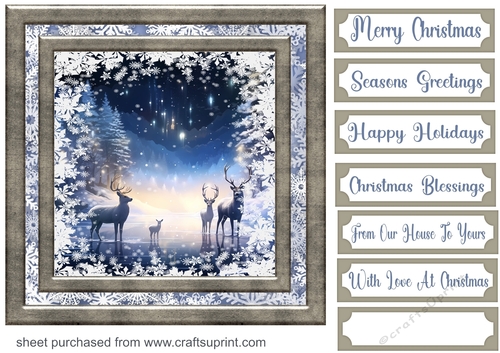 White Christmas forest animals card front 31