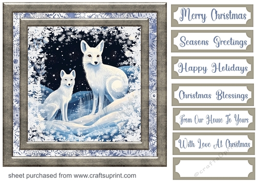 White Christmas forest animals card front 33