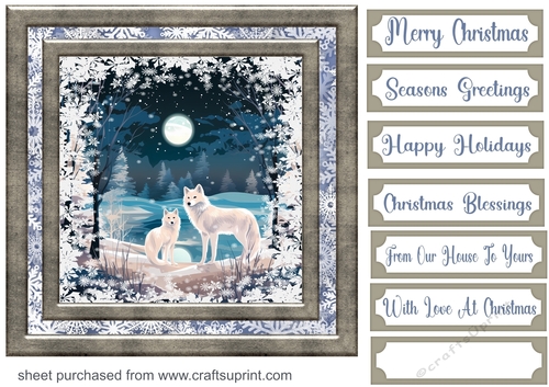 White Christmas forest animals card front 34