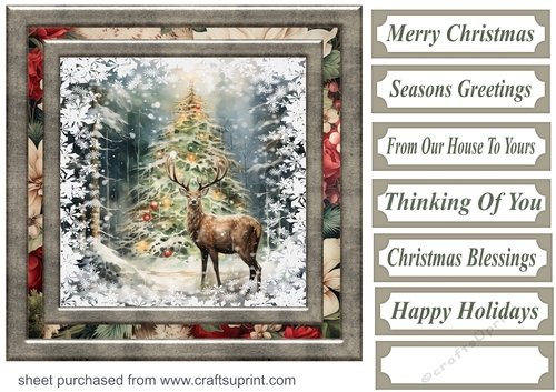 Snowflake reindeer card front 2