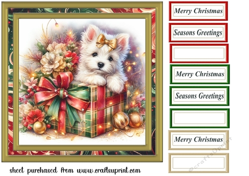 Christmas Westie card front 3