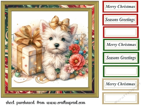 Christmas Westie card front 4