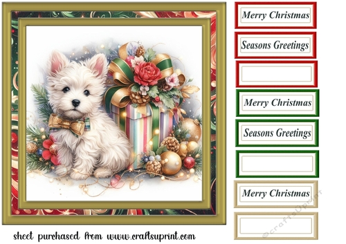 Christmas Westie card front 5