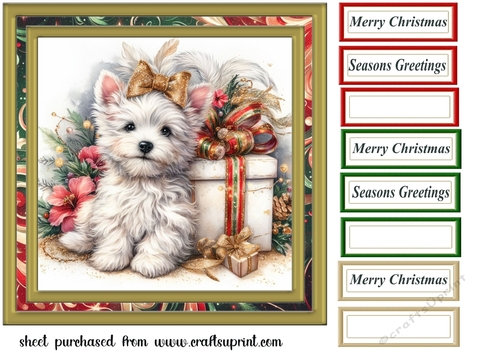 Christmas Westie card front 6
