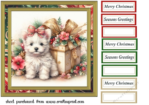 Christmas Westie card front 7