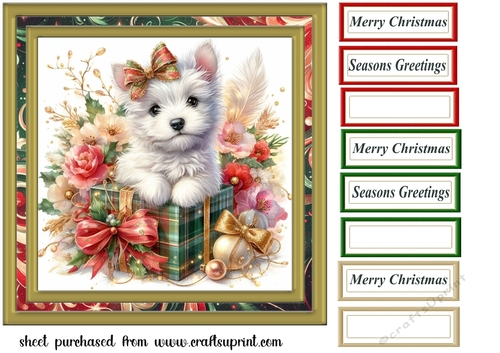 Christmas Westie card front 9