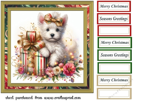 Christmas Westie card front 10