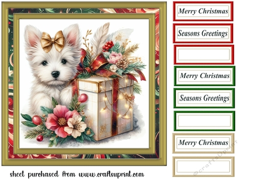 Christmas Westie card front 11