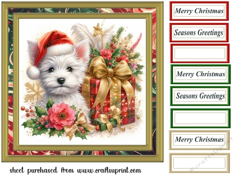 Christmas Westie card front 12