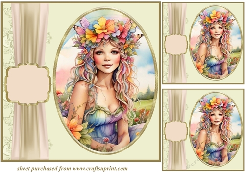 3 Floral crown fairy card front/toppers 4