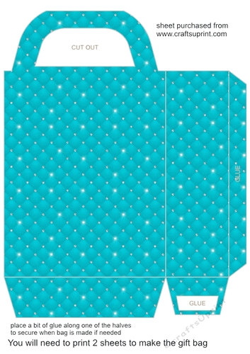 Blue tufted diamond gift bag 