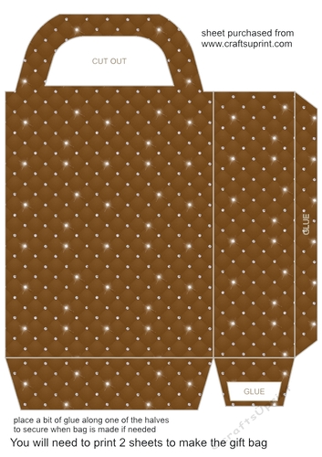 Brown tufted diamond gift bag 1