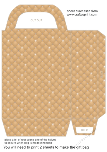 Brown tufted diamond gift bag 2