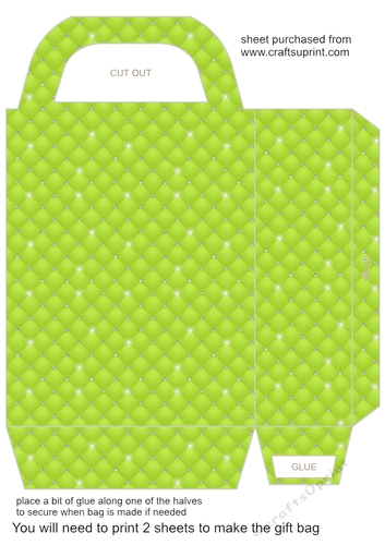 Green tufted diamond gift bag 1
