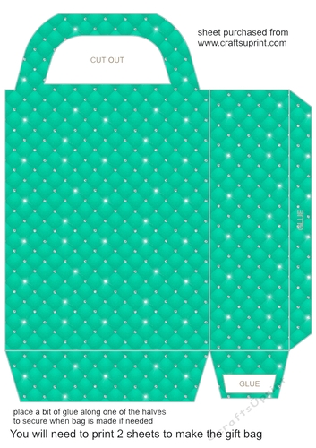 Green tufted diamond gift bag 2