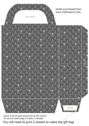 Grey tufted diamond gift bag 