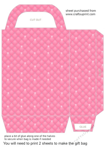 Pink tufted diamond gift bag 1
