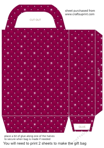 Red tufted diamond gift bag 1
