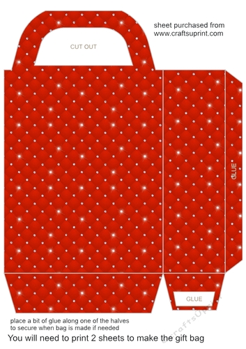 Red tufted diamond gift bag 2