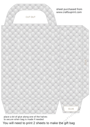 White tufted diamond gift bag 