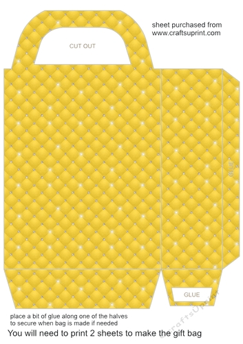 Yellow tufted diamond gift bag 2