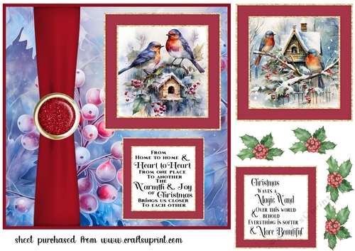 Winter birds card front 2