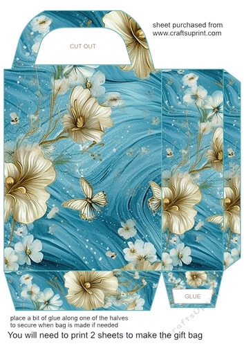 Blue floral gift bag 1