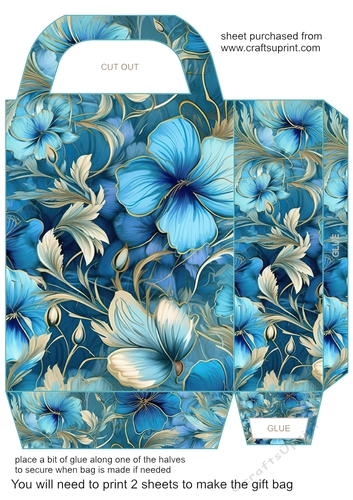 Blue floral gift bag 2