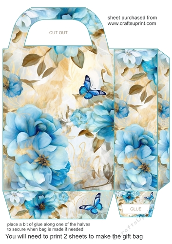 Blue floral gift bag 4