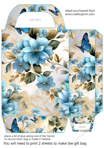 Blue floral gift bag 5