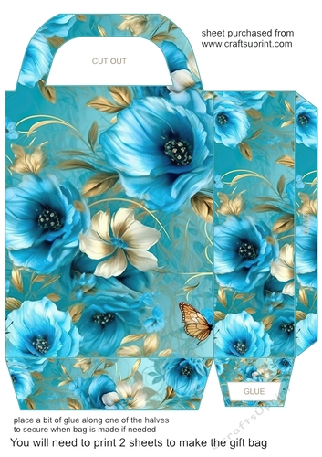 Blue floral gift bag 6