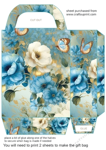 Blue floral gift bag 7