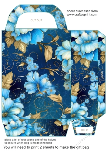 Blue floral gift bag 8