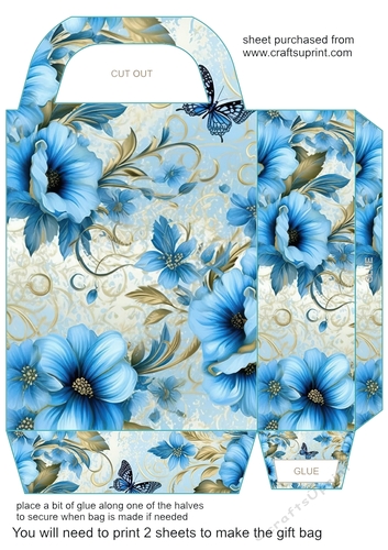 Blue floral gift bag 9