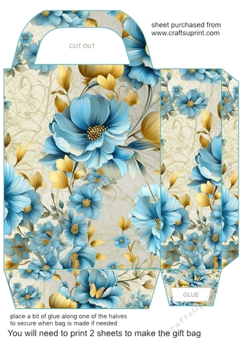 Blue floral gift bag 10