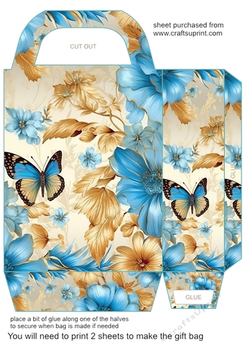 Blue floral gift bag 11