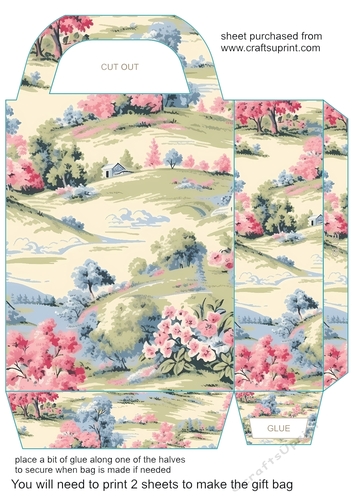 Pastel English countryside gift bag 1