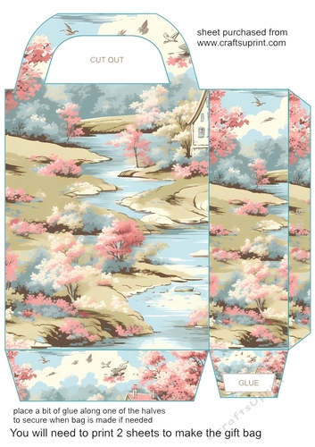 Pastel English countryside gift bag 2