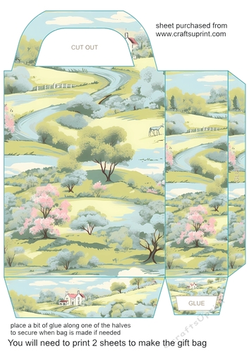 Pastel English countryside gift bag 3